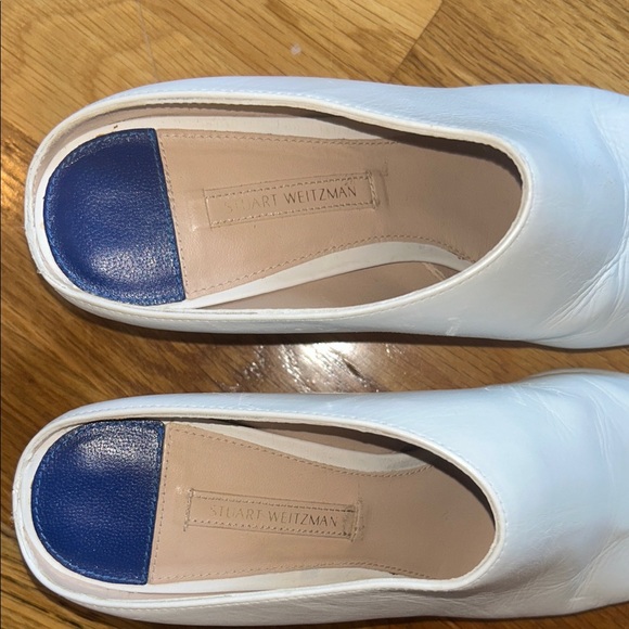 Stuart Weitzman Mira leather white pointed-toe mules / size 6.5 - Picture 4 of 8